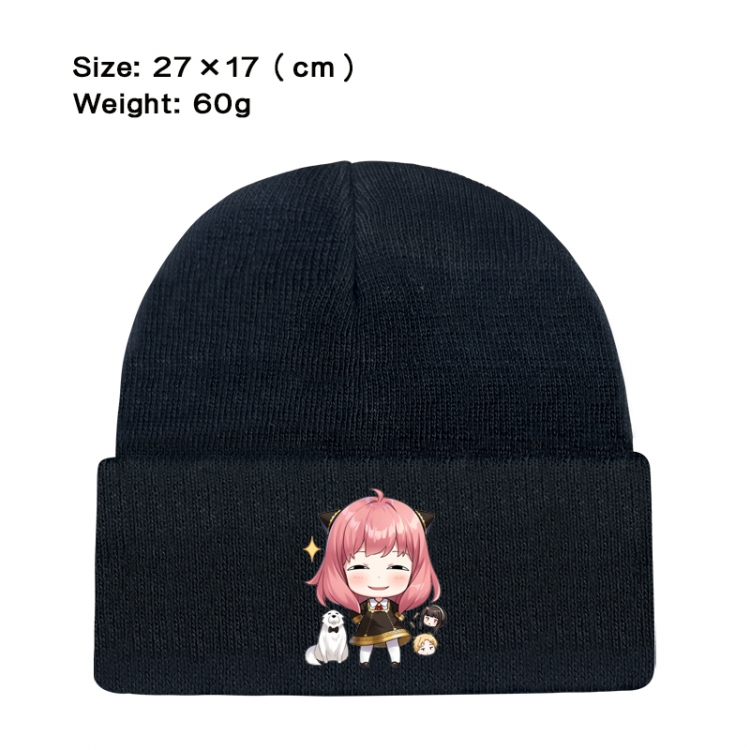 SPY×FAMILY Anime printed plush knitted hat warm hat 27X17cm 60g
