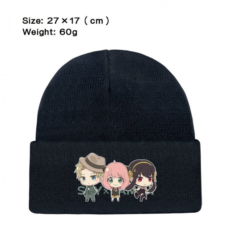 SPY×FAMILY Anime printed plush knitted hat warm hat 27X17cm 60g
