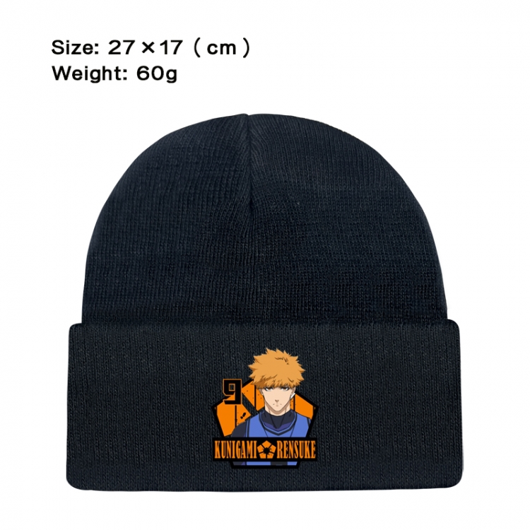 BLUE LOCK Anime printed plush knitted hat warm hat 27X17cm 60g