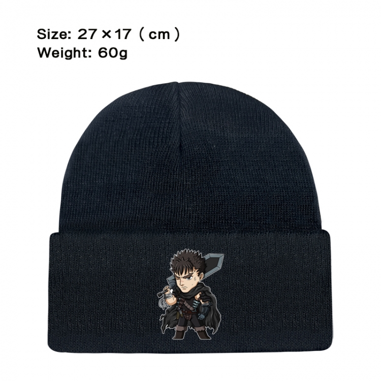 Berserk Anime printed plush knitted hat warm hat 27X17cm 60g