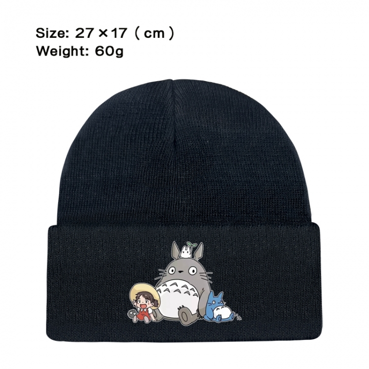 TOTORO Anime printed plush knitted hat warm hat 27X17cm 60g