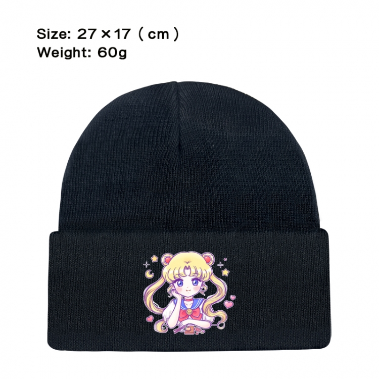 sailormoon Anime printed plush knitted hat warm hat 27X17cm 60g