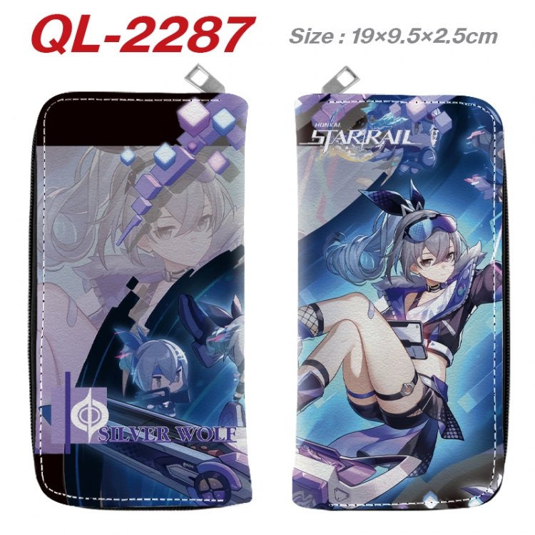 Honkai：StarRail Anime peripheral PU leather full-color long zippered wallet 19.5x9.5x2.5cm