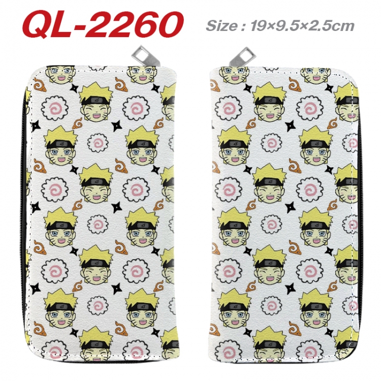 Naruto Anime peripheral PU leather full-color long zippered wallet 19.5x9.5x2.5cm