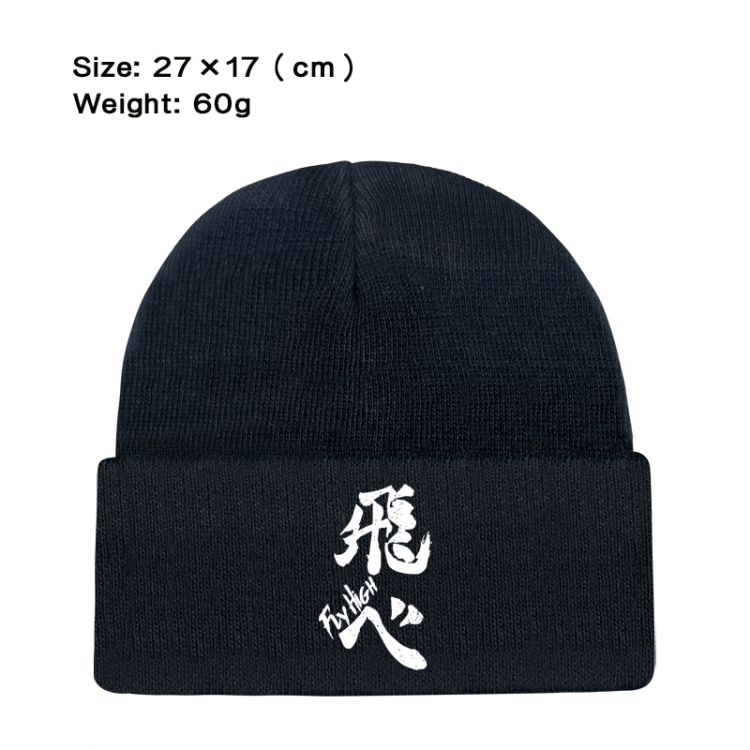 Haikyuu!! Anime printed plush knitted hat warm hat 27X17cm 60g