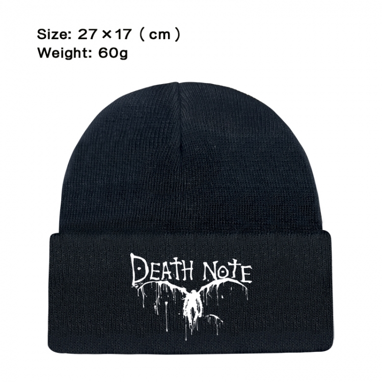 Death note Anime printed plush knitted hat warm hat 27X17cm 60g