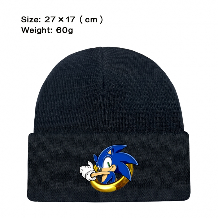 Sonic The Hedgehog Anime printed plush knitted hat warm hat 27X17cm 60g