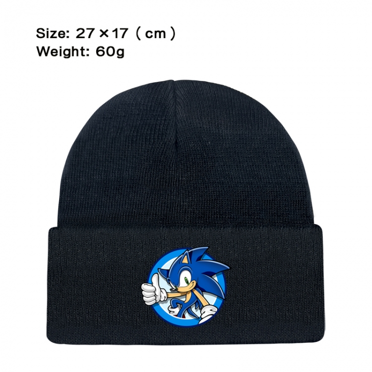 Sonic The Hedgehog Anime printed plush knitted hat warm hat 27X17cm 60g