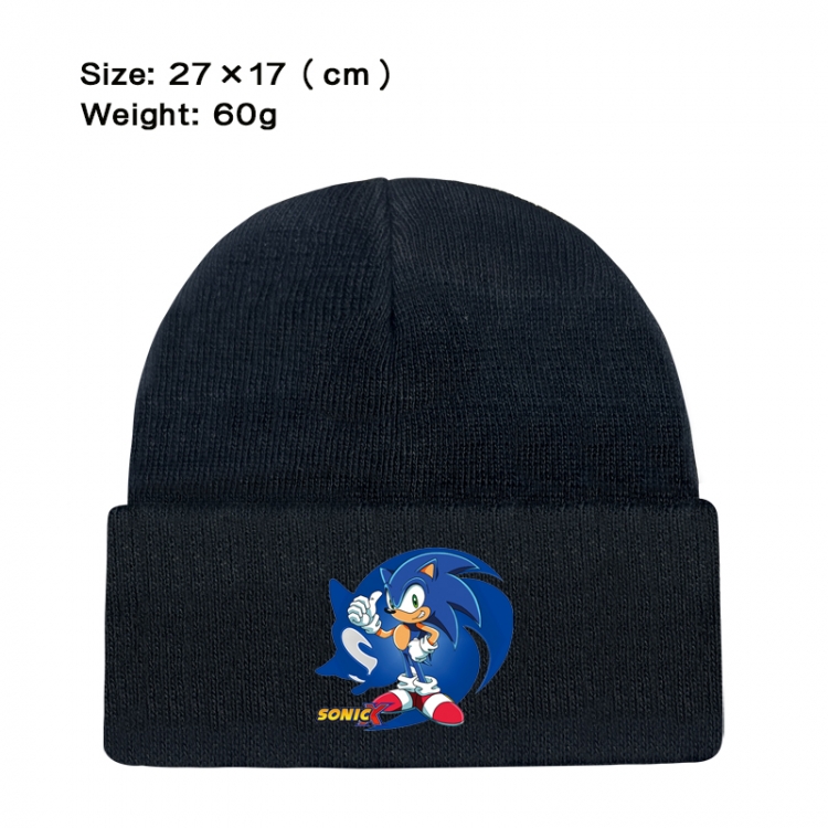 Sonic The Hedgehog Anime printed plush knitted hat warm hat 27X17cm 60g