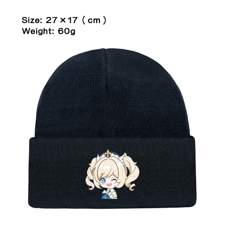 Genshin Impact Anime printed plush knitted hat warm hat 27X17cm 60g