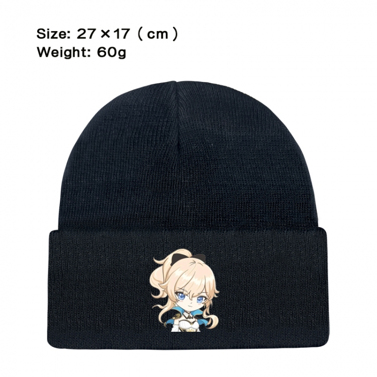 Genshin Impact Anime printed plush knitted hat warm hat 27X17cm 60g