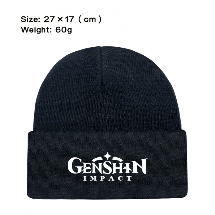 Genshin Impact Anime printed plush knitted hat warm hat 27X17cm 60g