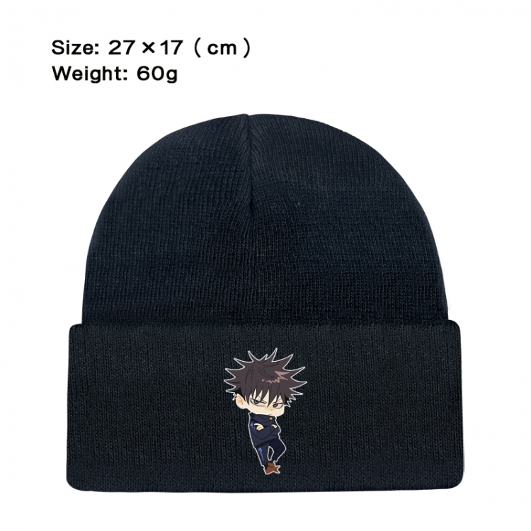 Jujutsu Kaisen Anime printed plush knitted hat warm hat 27X17cm 60g