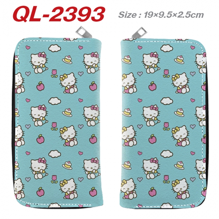 sanrio Anime peripheral PU leather full-color long zippered wallet 19.5x9.5x2.5cm