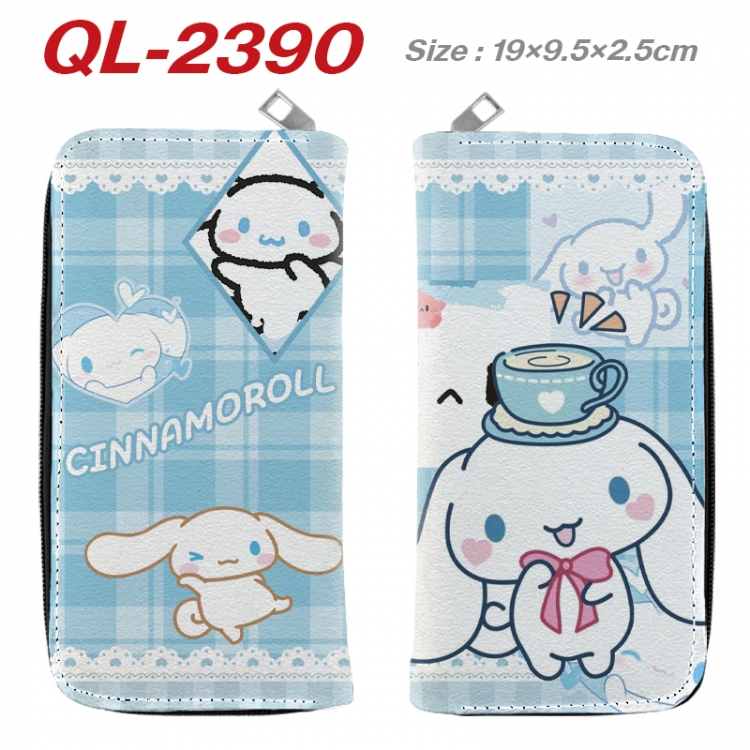 sanrio Anime peripheral PU leather full-color long zippered wallet 19.5x9.5x2.5cm