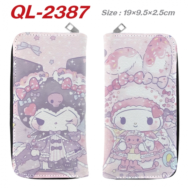 sanrio Anime peripheral PU leather full-color long zippered wallet 19.5x9.5x2.5cm