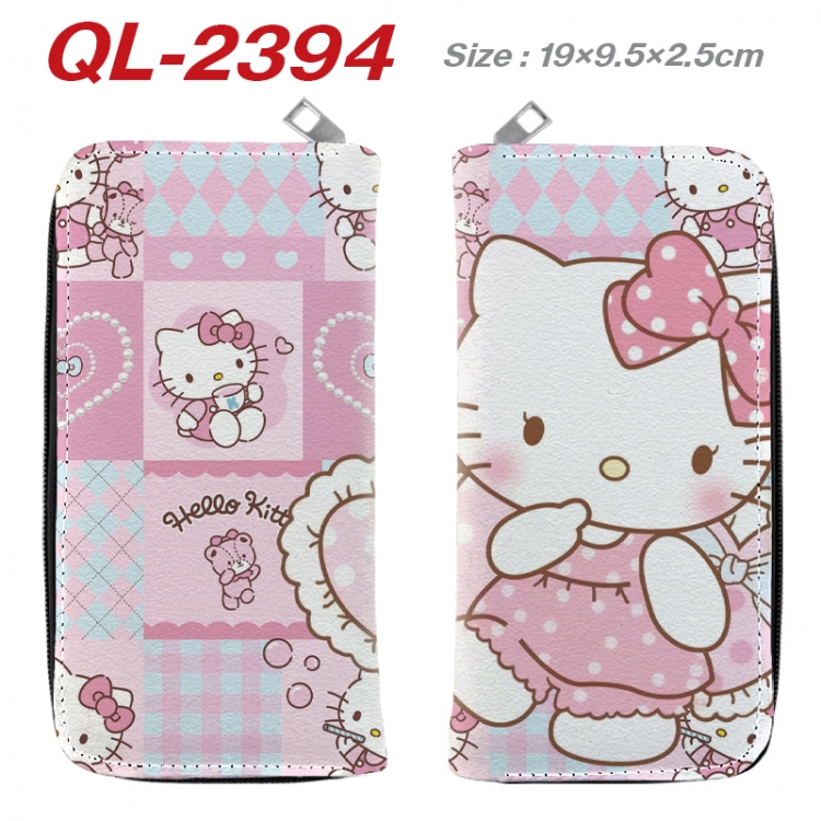 sanrio Anime peripheral PU leather full-color long zippered wallet 19.5x9.5x2.5cm