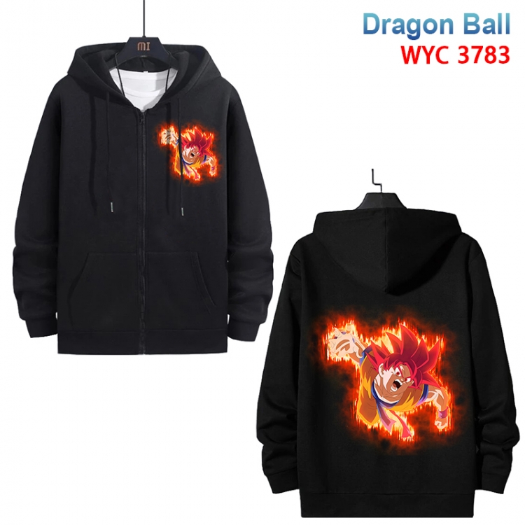 DRAGON BALL Anime black pure cotton zipper patch pocket sweater from S to 3XL 