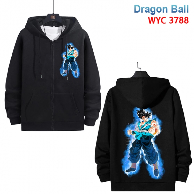 DRAGON BALL Anime black pure cotton zipper patch pocket sweater from S to 3XL 