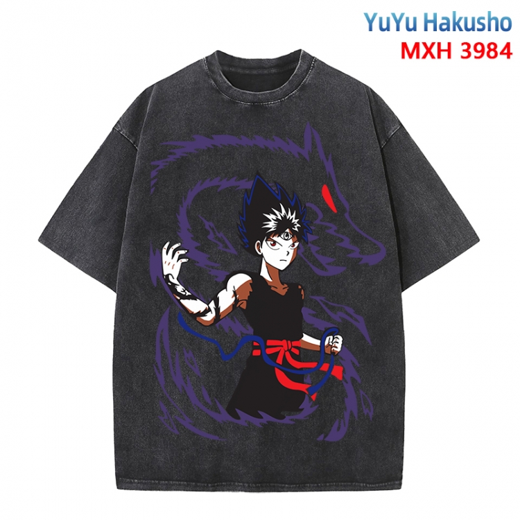 YuYu Hakusho Anime peripheral pure cotton washed and worn T-shirt from S to 4XL