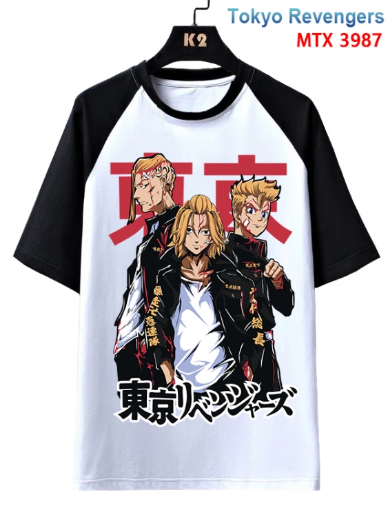 Tokyo Revengers Anime raglan sleeve cotton T-shirt from XS to 3XL