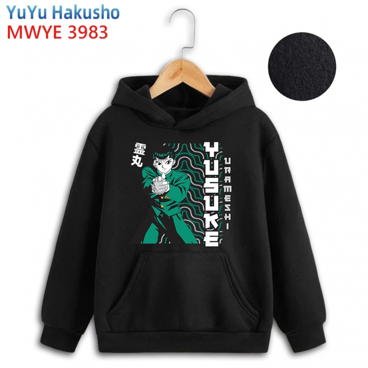 YuYu Hakusho Anime surrounding childrens pure cotton patch pocket hoodie 80 90 100 110 120 130 140 for children 