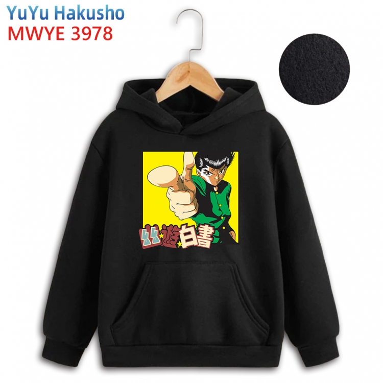 YuYu Hakusho Anime surrounding childrens pure cotton patch pocket hoodie 80 90 100 110 120 130 140 for children 