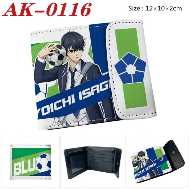 BLUE LOCK Anime PU leather full color buckle 20% off wallet 12X10X2CM