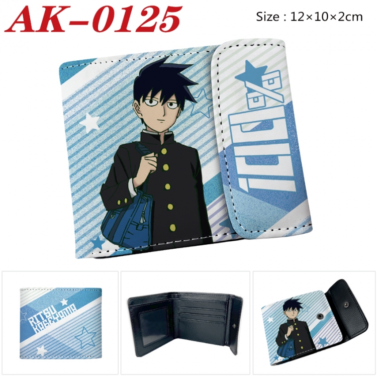 Mob Psycho 100 Anime PU leather full color buckle 20% off wallet 12X10X2CM