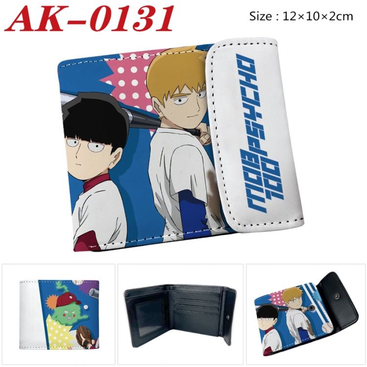 Mob Psycho 100 Anime PU leather full color buckle 20% off wallet 12X10X2CM