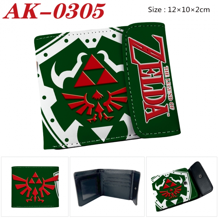 The Legend of Zelda Anime PU leather full color buckle 20% off wallet 12X10X2CM
