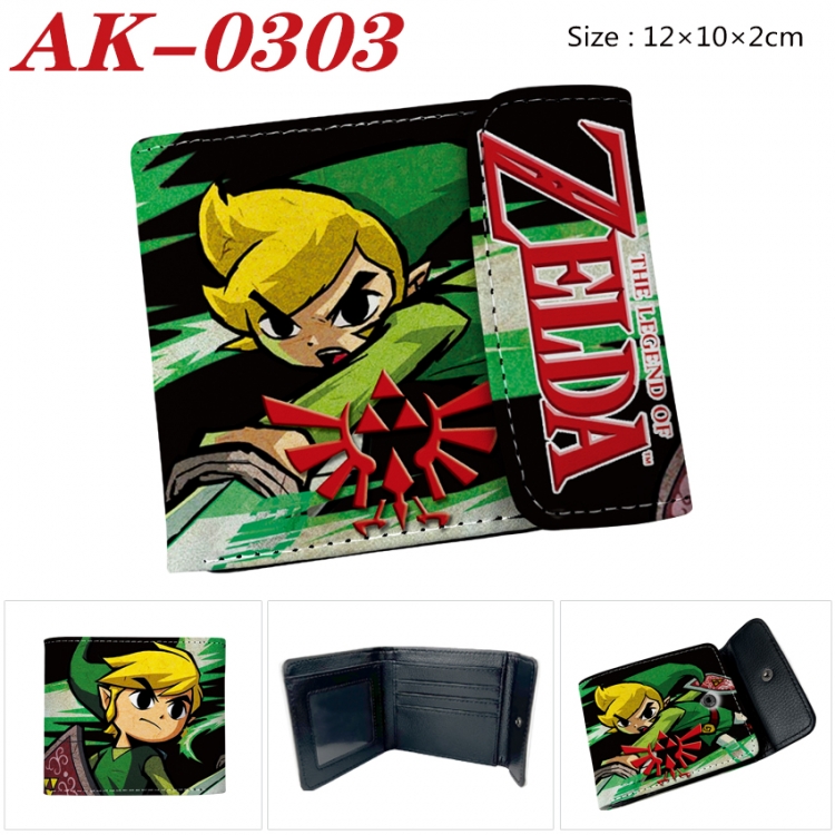 The Legend of Zelda Anime PU leather full color buckle 20% off wallet 12X10X2CM