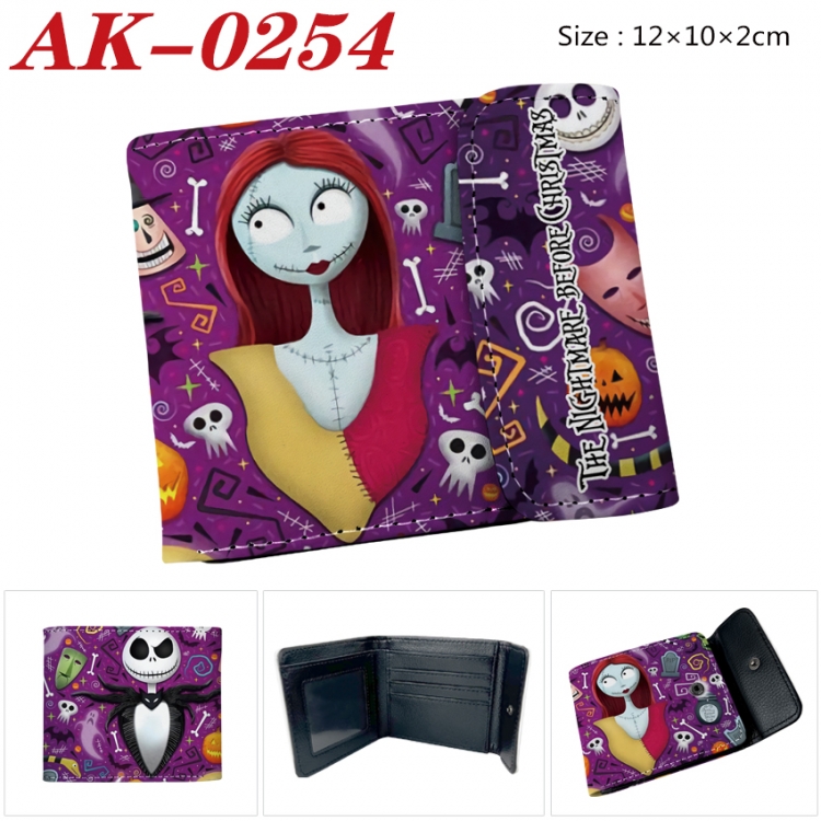 The Nightmare Before Christmas Anime PU leather full color buckle 20% off wallet 12X10X2CM