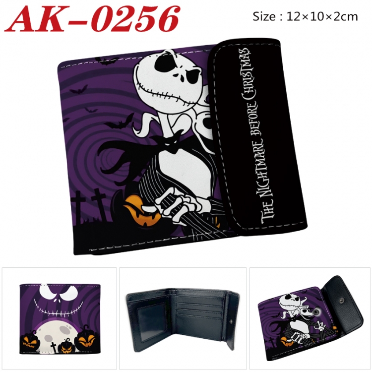The Nightmare Before Christmas Anime PU leather full color buckle 20% off wallet 12X10X2CM