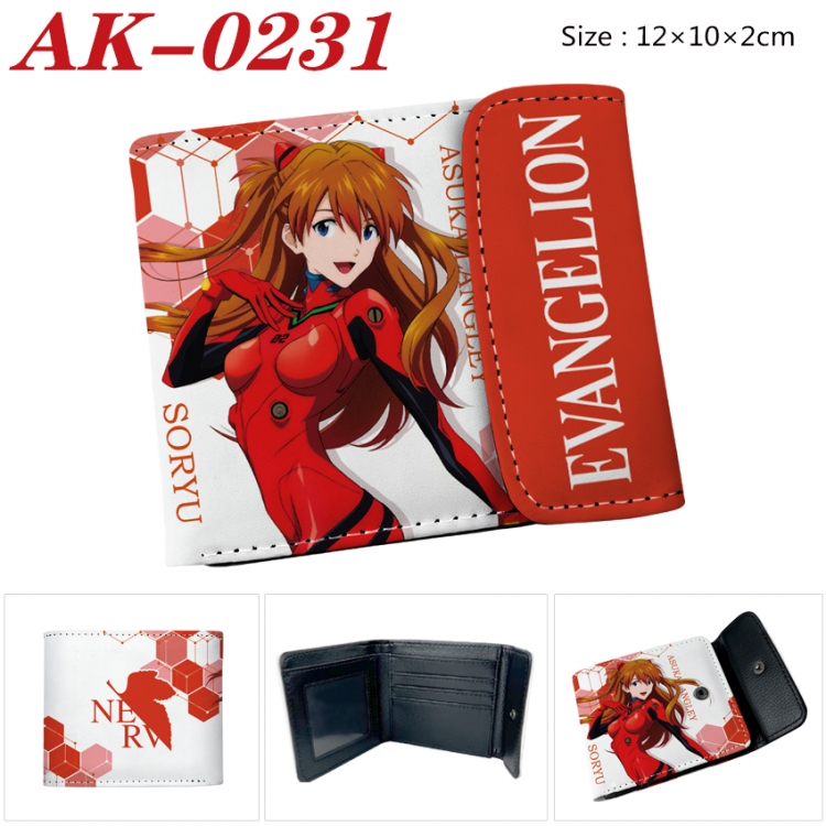 EVA Anime PU leather full color buckle 20% off wallet 12X10X2CM
