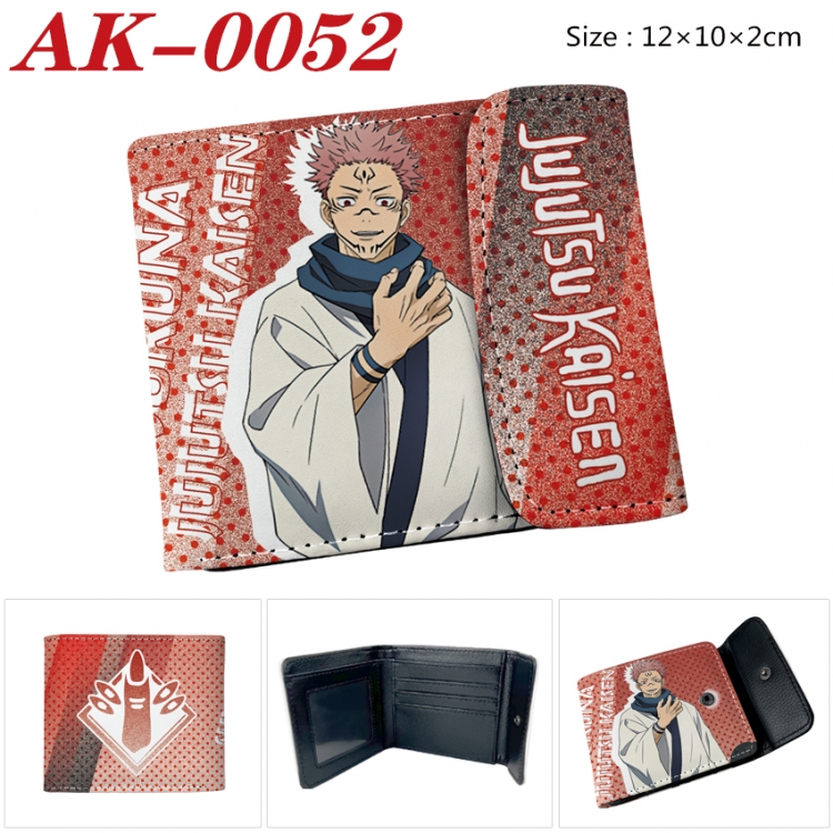 Jujutsu Kaisen Anime PU leather full color buckle 20% off wallet 12X10X2CM