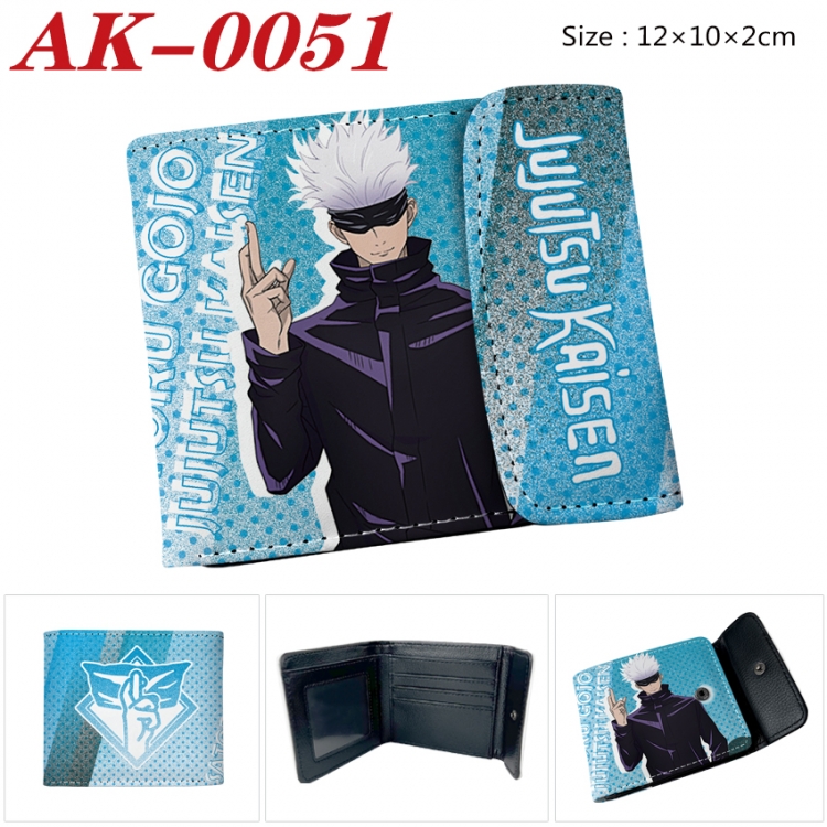 Jujutsu Kaisen Anime PU leather full color buckle 20% off wallet 12X10X2CM