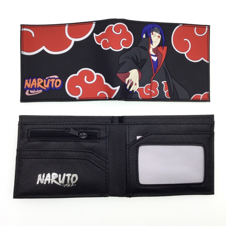 Naruto Short half fold wallet with PVC plastic surface around animation