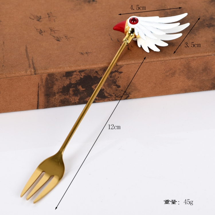 Card Captor Environmental protection metal tableware cartoon fork blister cardboard packaging  price for 2 pcs