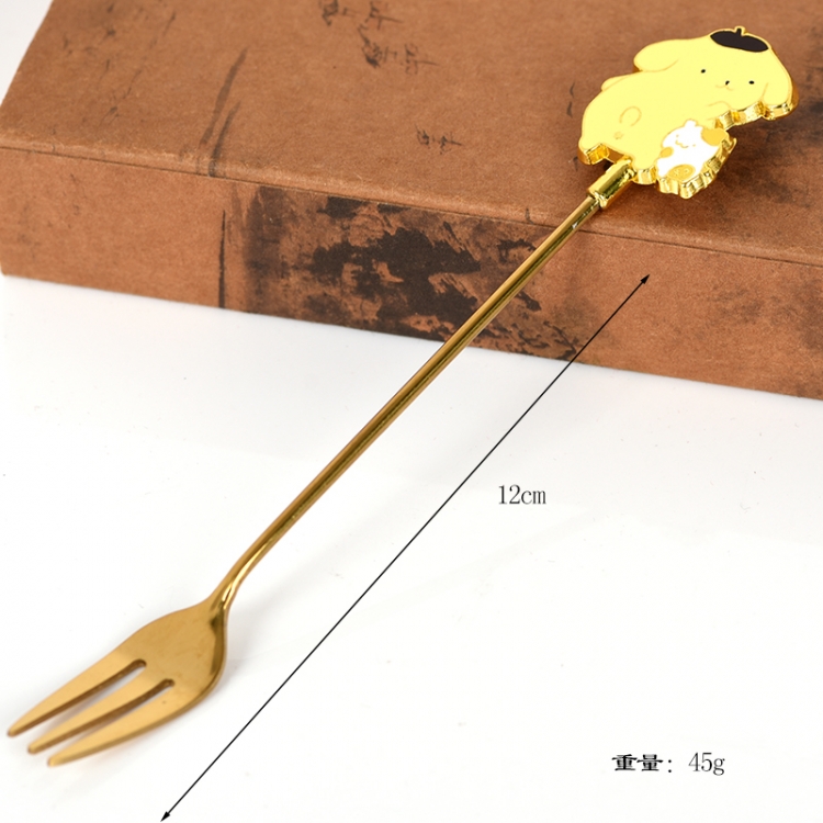 yellow dog Environmental protection metal tableware cartoon fork blister cardboard packaging  price for 2 pcs