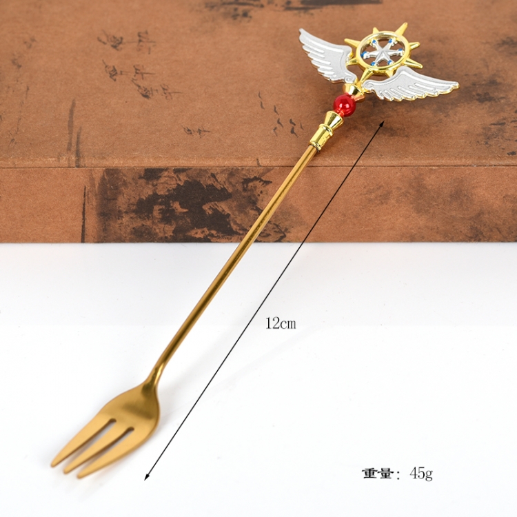 Card Captor Environmental protection metal tableware cartoon fork blister cardboard packaging  price for 2 pcs