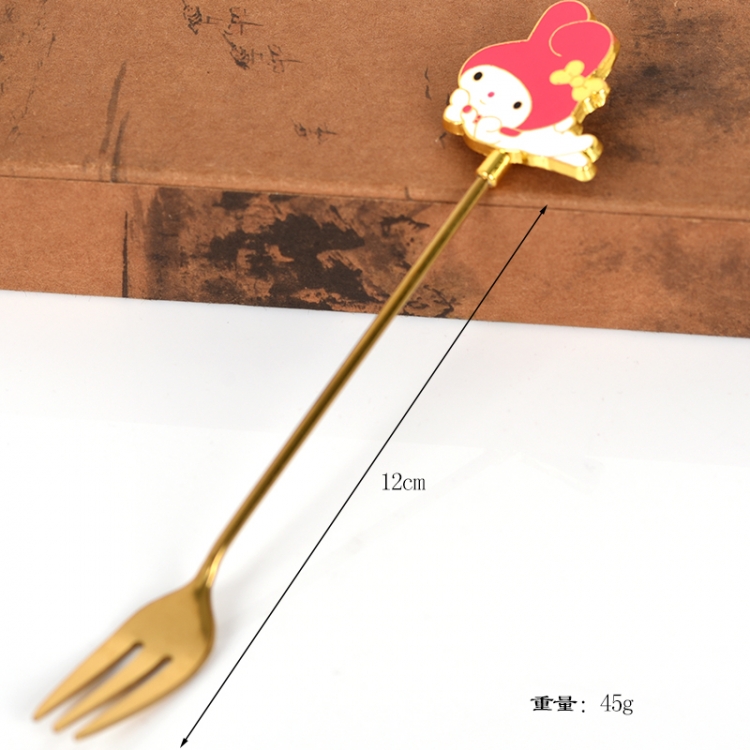 melody Environmental protection metal tableware cartoon fork blister cardboard packaging  price for 2 pcs