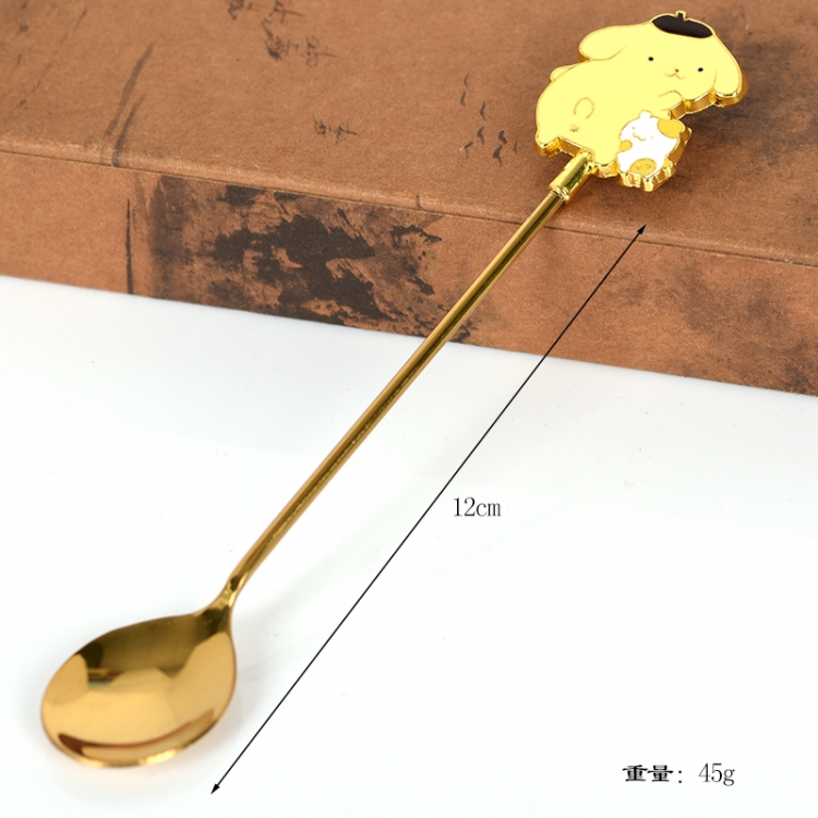 yellow dog Environmental protection metal tableware cartoon spoon blister cardboard packaging price for 2 pcs