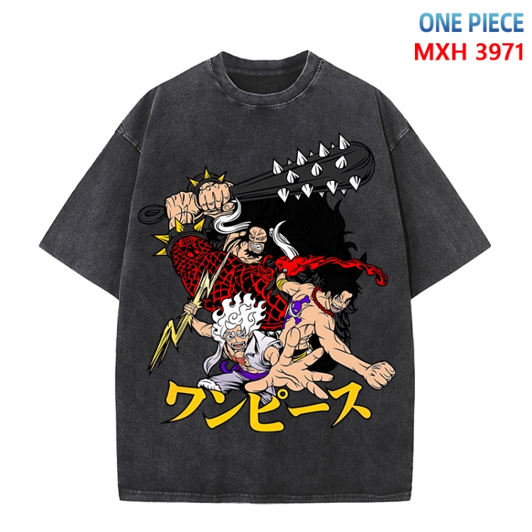 One Piece Anime peripheral pure cotton washed and worn T-shirt from S to 4XL