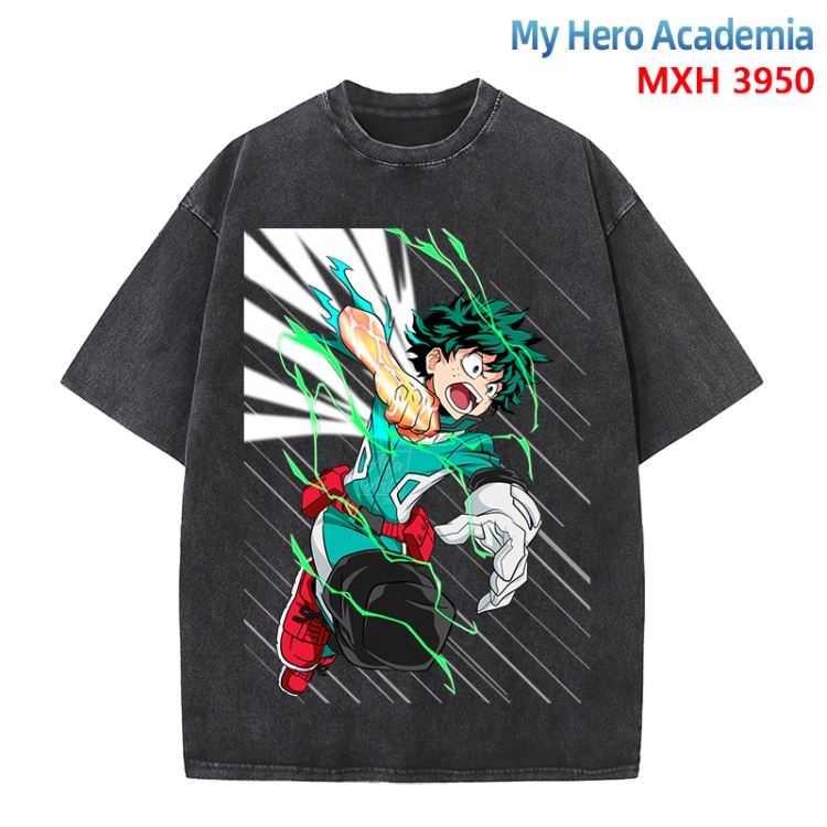 My Hero Academia Anime peripheral pure cotton washed and worn T-shirt from S to 4XL