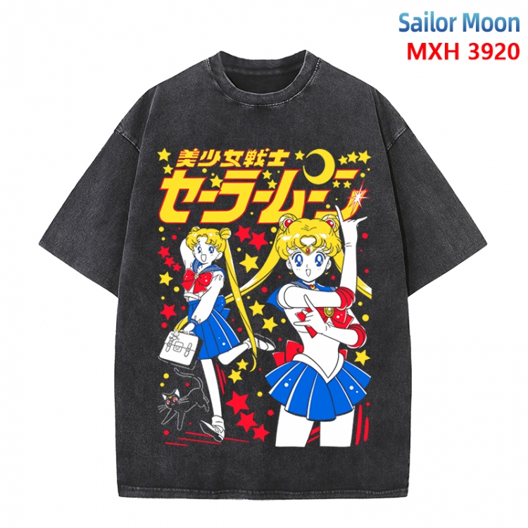sailormoon Anime peripheral pure cotton washed and worn T-shirt from S to 4XL