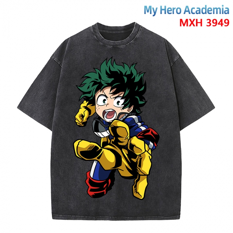 My Hero Academia Anime peripheral pure cotton washed and worn T-shirt from S to 4XL