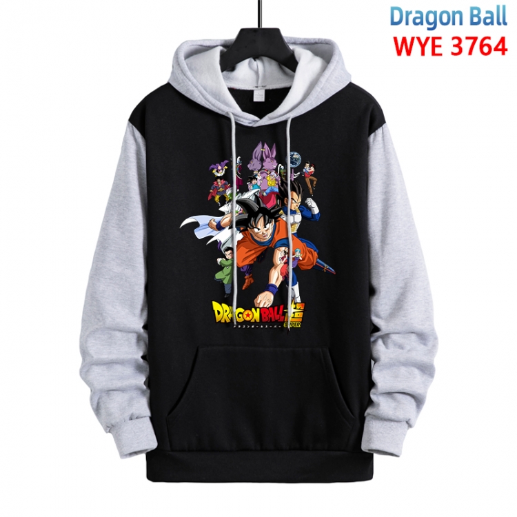 DRAGON BALL Anime black and gray pure cotton hooded patch pocket sweaterfrom XS to 4XL