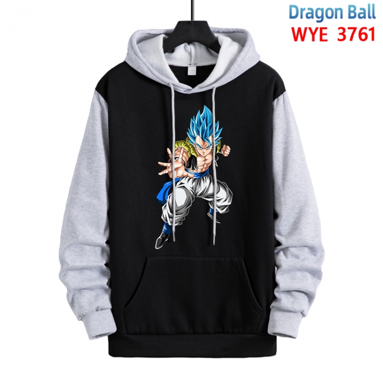 DRAGON BALL Anime black and gray pure cotton hooded patch pocket sweaterfrom XS to 4XL