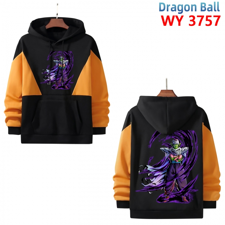 DRAGON BALL  Anime black and yellow pure cotton hooded patch pocket sweater from XS to 4XL